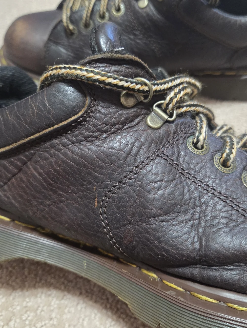 Dr. Martens brown leather chunky lace-up oxfords‎ Made In England Mens Sz 12
